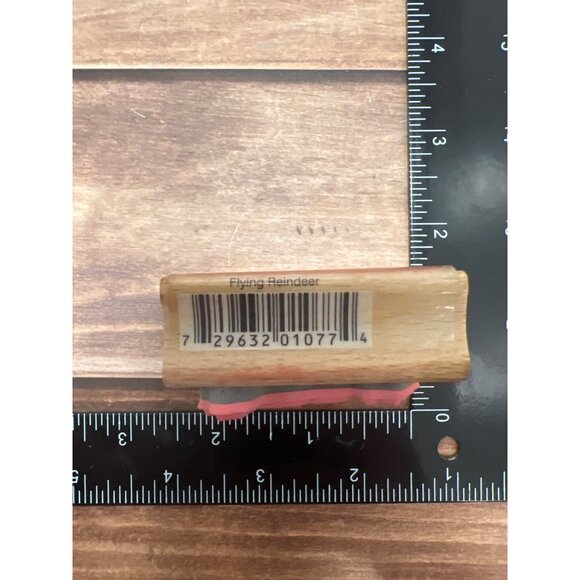 Vap Scrap Flying Reindeer Rubber Stamp By Village Arts Press Ellen Vener - Picture 3 of 4